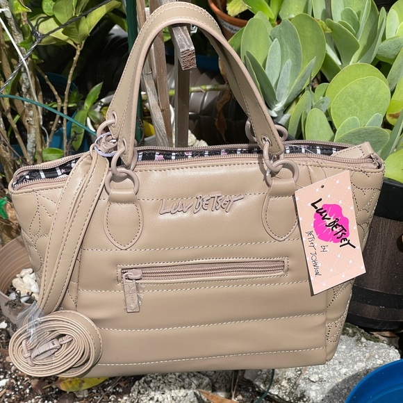 LUV BETSEY By Betsey Johnson LBKinley Satchel Bag In Taupe - Picture 3 of 15